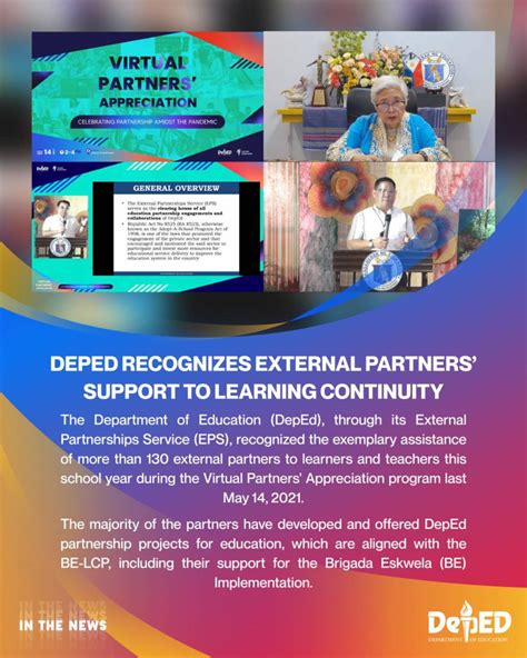 DepEd recognizes external partners’ support to learning continuity.